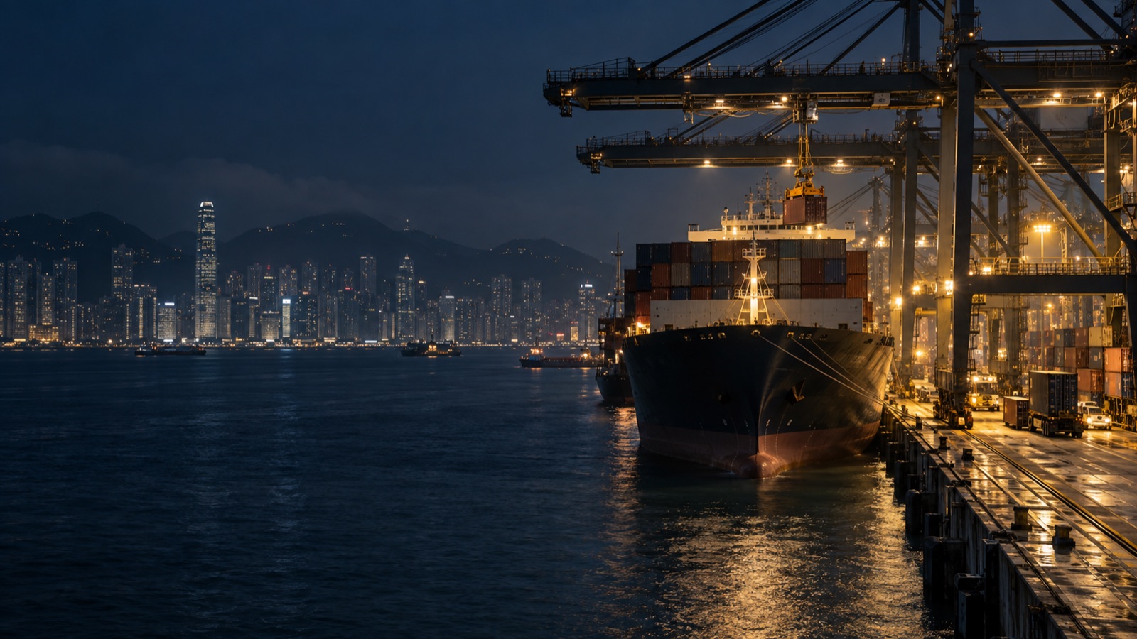 Context photography of Hong Kong maritime infrastructure